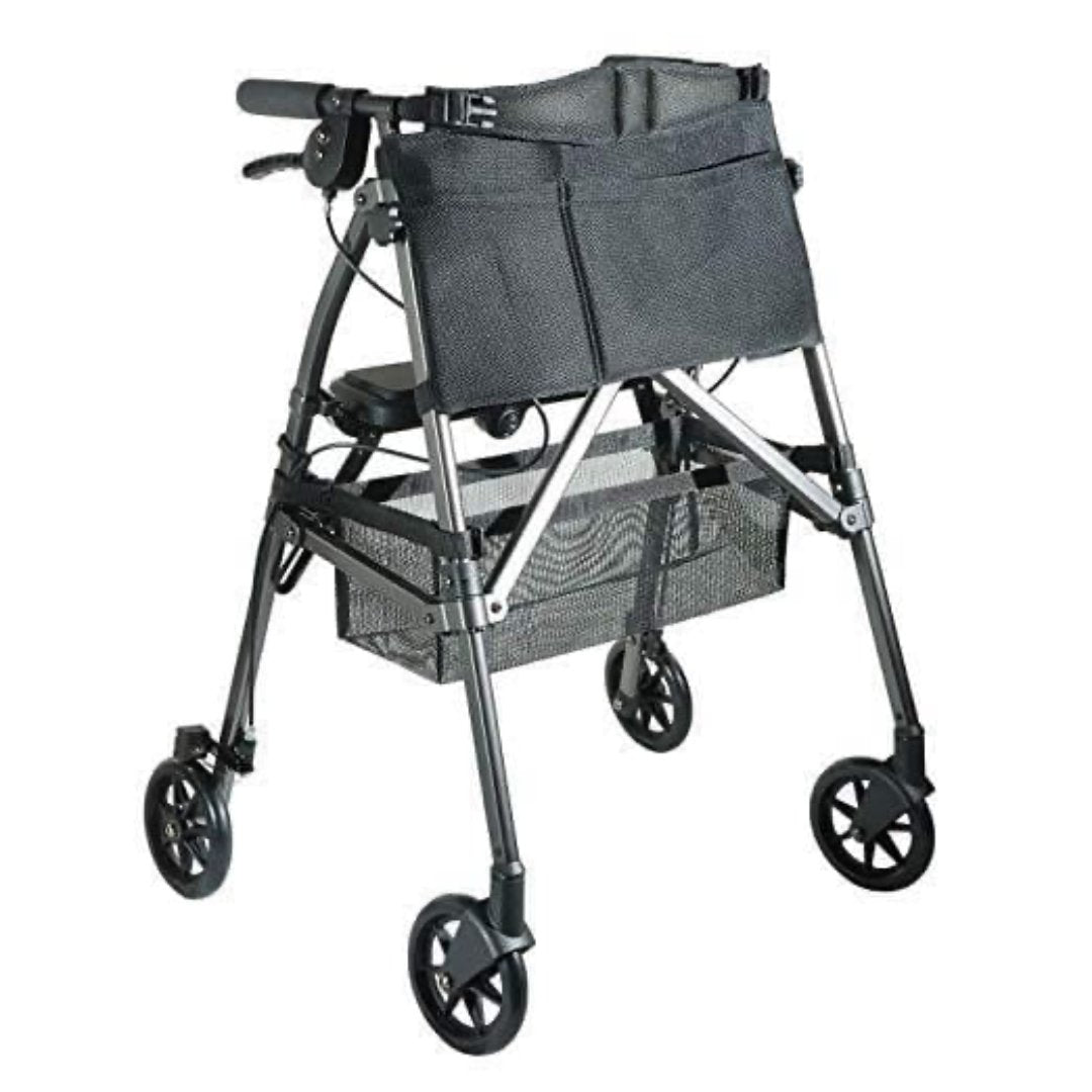 Stander EZ Fold-N-Go Rollator – Lightweight Folding Travel Walker Rollator with 6” Swivel Wheels - Senior.com Rollators